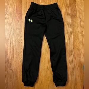 Under Armour Kids Black Joggers with Neon Logo